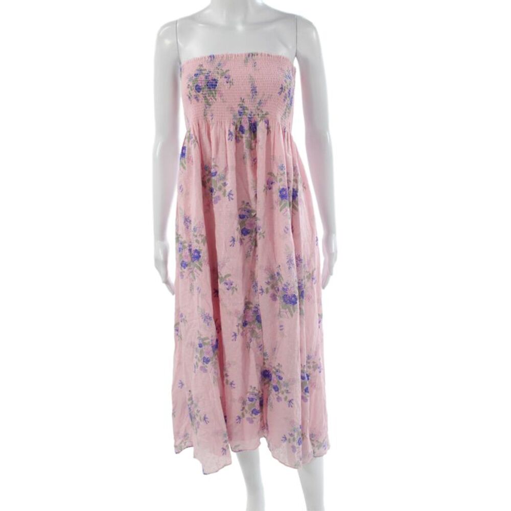 Love Shack Fancy Womens Pink Off the Shoulder Sleeveless Maxi Dress Size PP